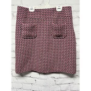 Ann Taylor LOFT Vintage Style Tweed Lined Skirt Wool Blend Front Pockets Sz 10‎